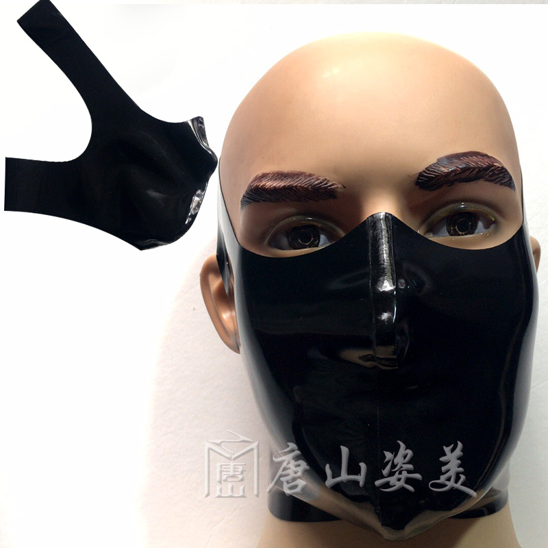 라텍스 고무 Gummi Cross Mouth covering Mask 맞춤형 catsuit cool 0.4mm